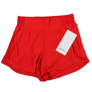 NWOT Lululemon Size 6 Hotty Hot Shorts High Rise HR 4” Lined HTHT Hot Heat Red